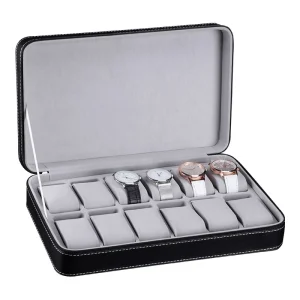6/10/12 Slots Watch Box Travel Zip Case Collector Jewelry Storage Box Watch Case