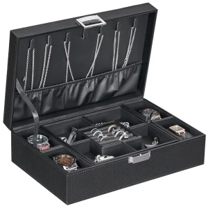 Watch and Jewelry Storage Case - Carbon Fiber Design